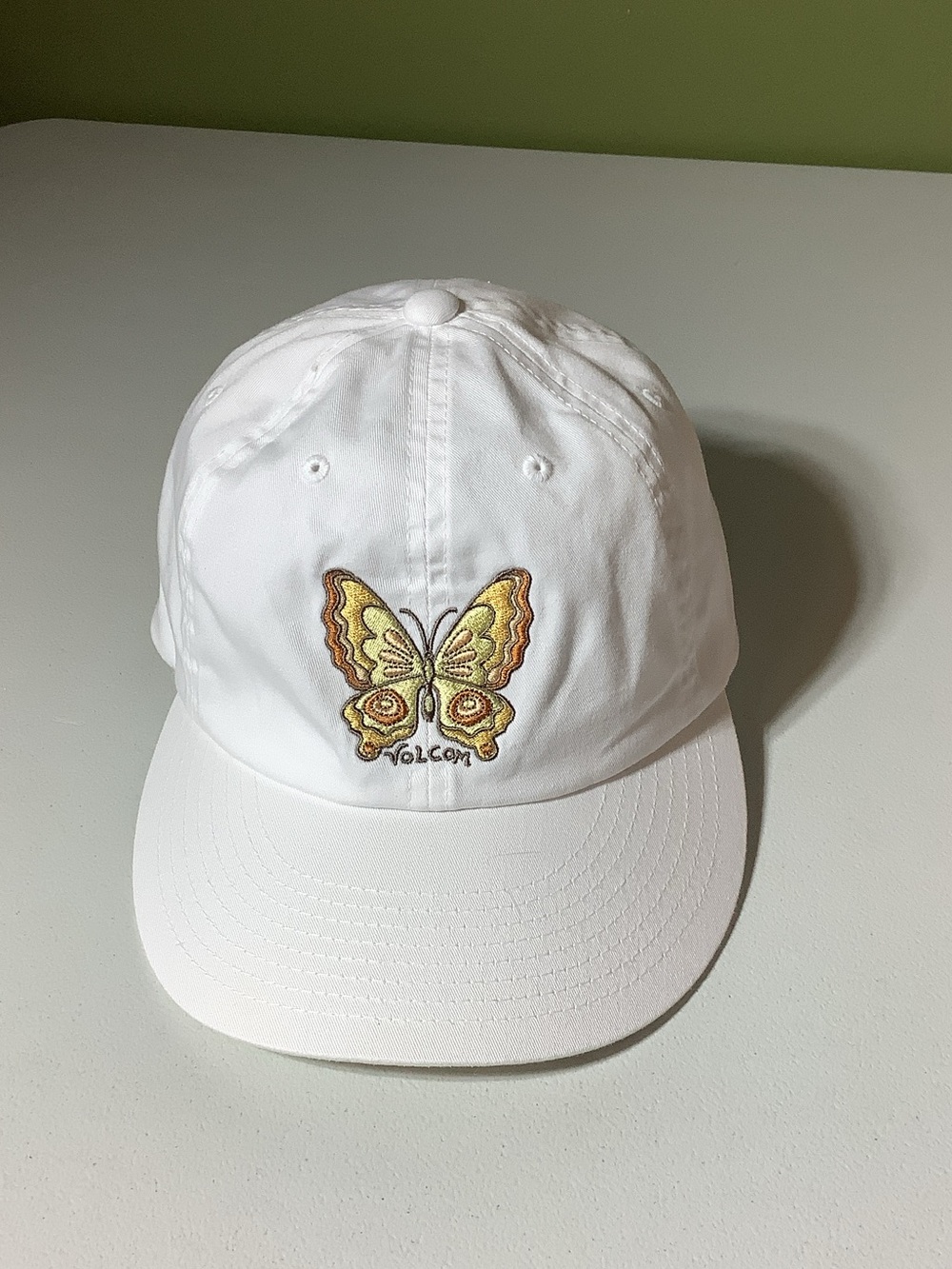 Volcom white butterfly adjustable cap